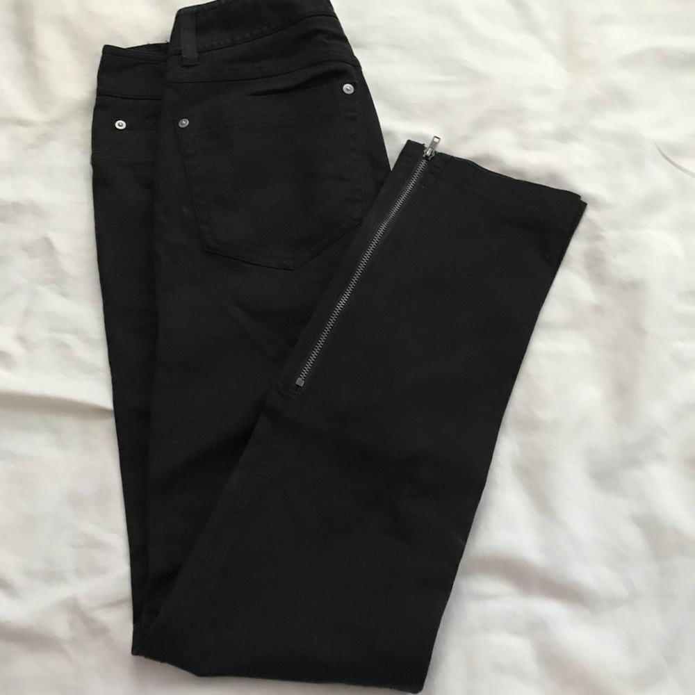 INC black pants, stretchy fabric, zippers at ankles,excellent condition